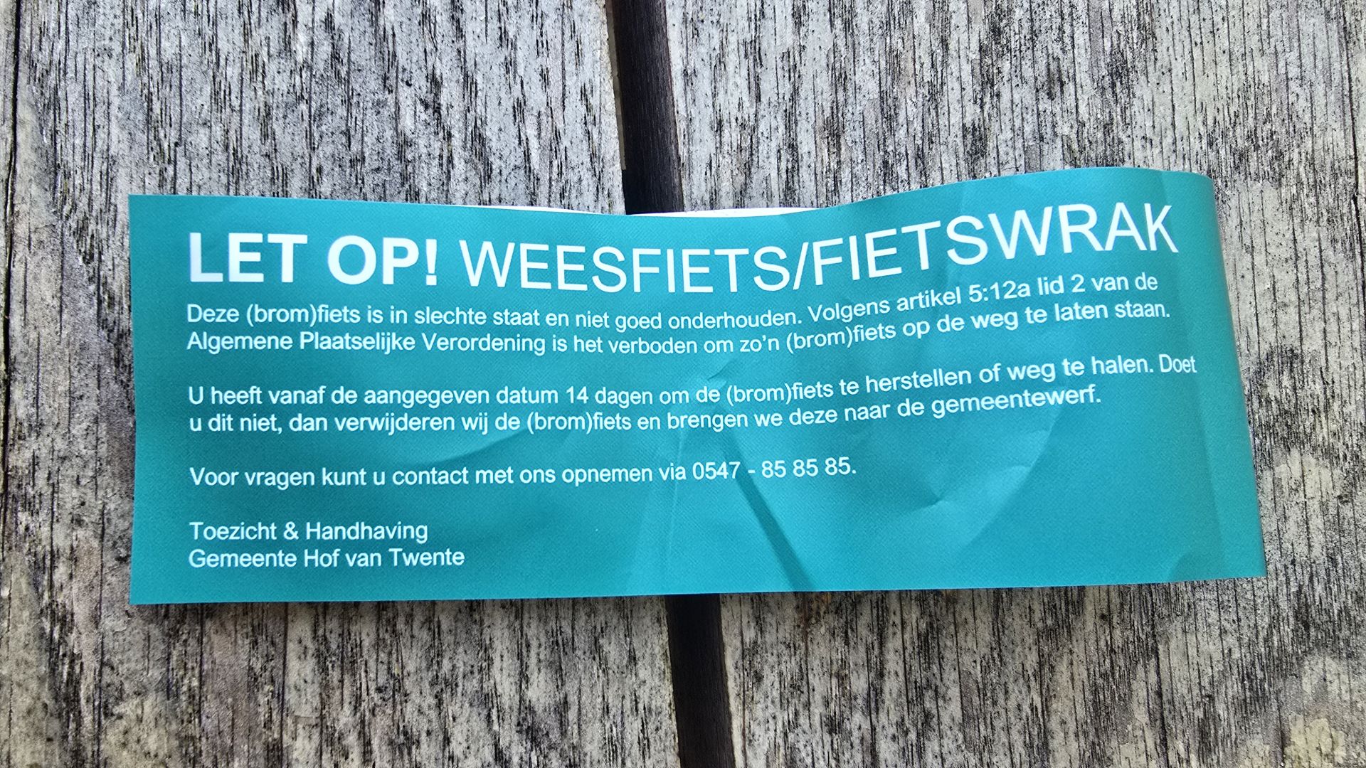 Ingezonden: Nieuwe fiets als wrak bestempeld, onbegrip en onrust bij kinderen en ouders