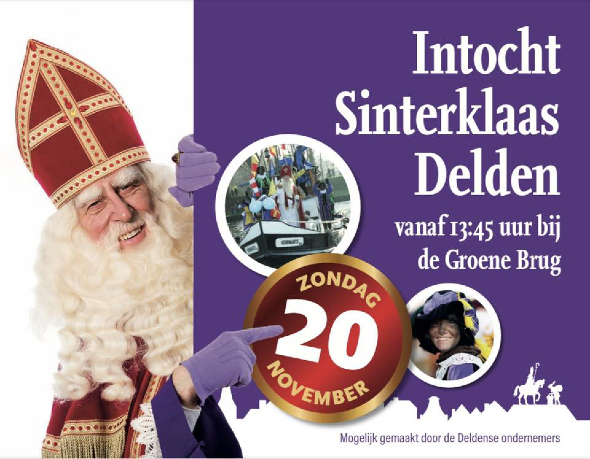 Sinterklaas maakt datum, tijd en locatie van bezoek Delden bekend