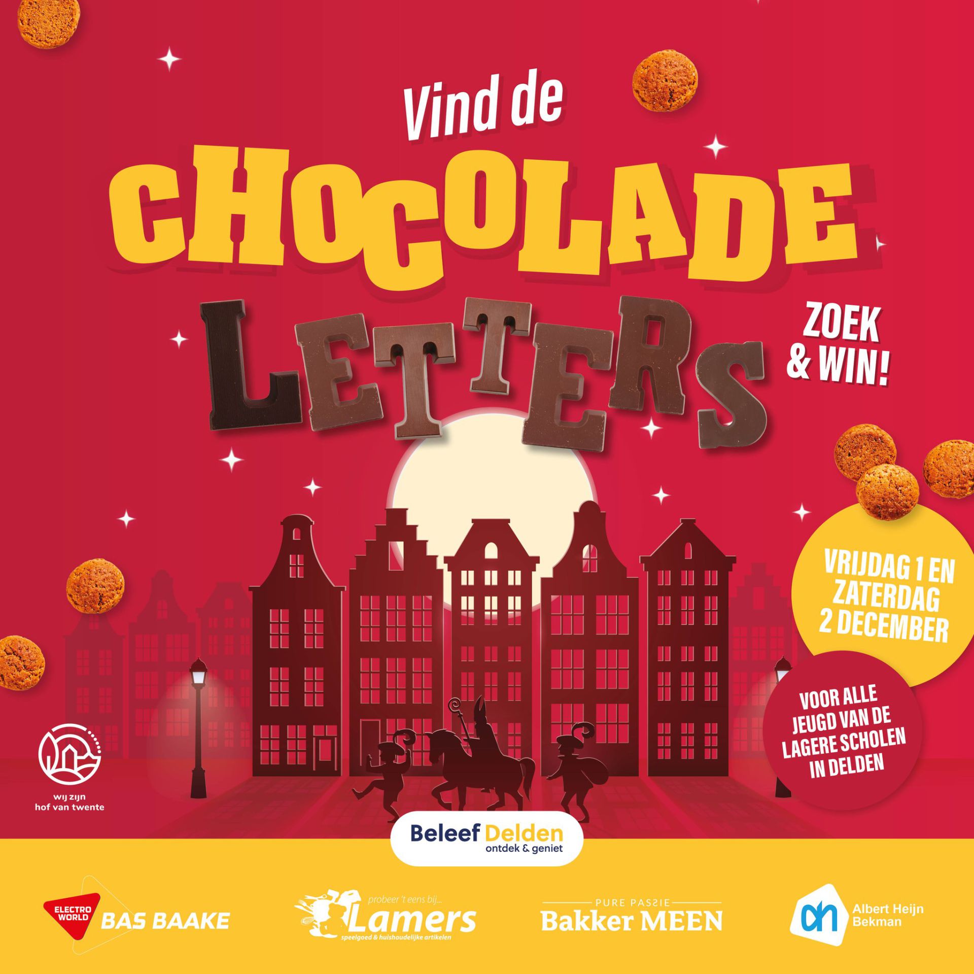 Chocoladeletter Puzzeltocht in centrum Delden: &lsquo;Wie vindt alle 20 letters?&rsquo;