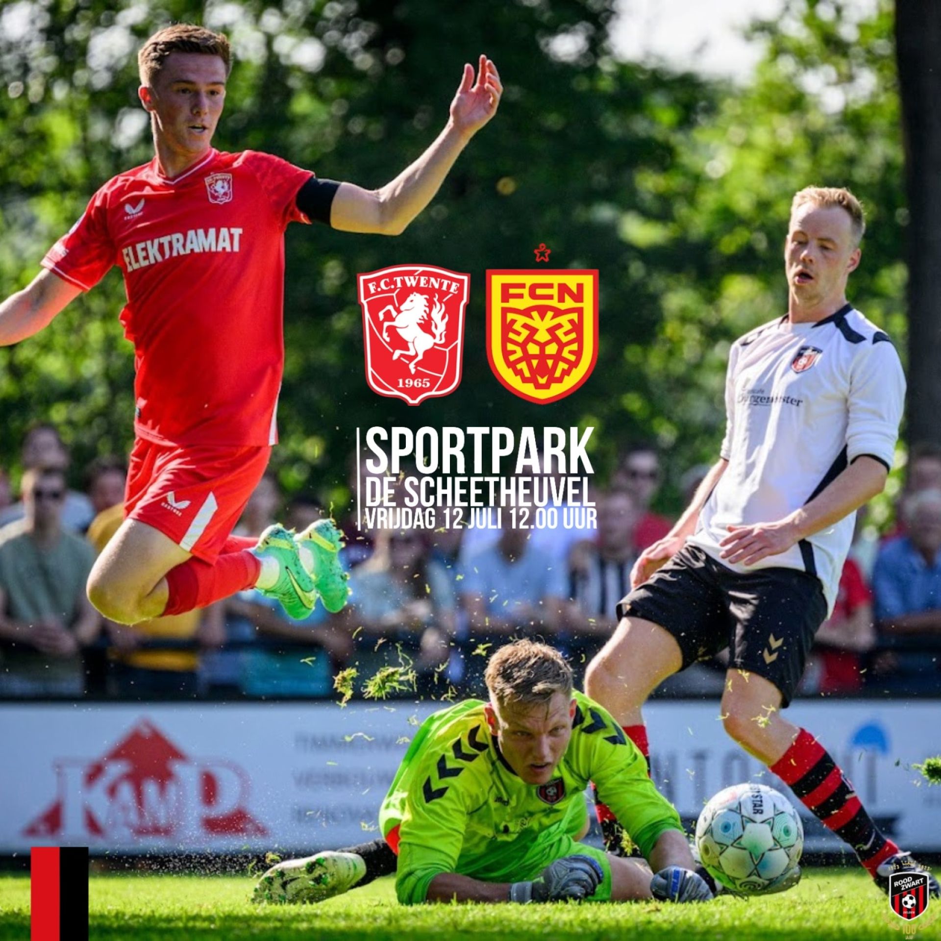Duel tussen FC Twente en FC Nordsjaelland gestaakt door hevige regenval