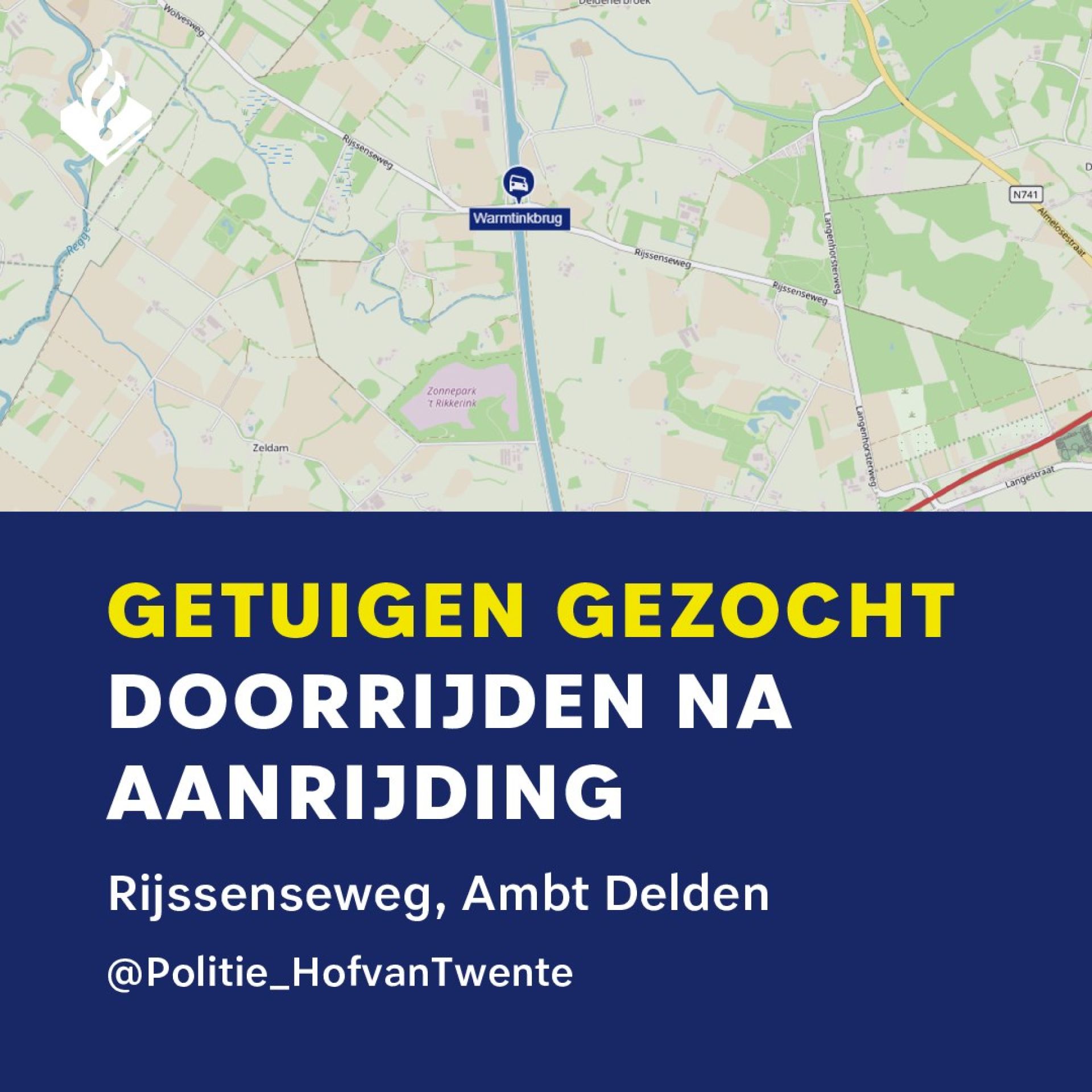 Politie zoekt getuigen van aanrijding in Ambt Delden