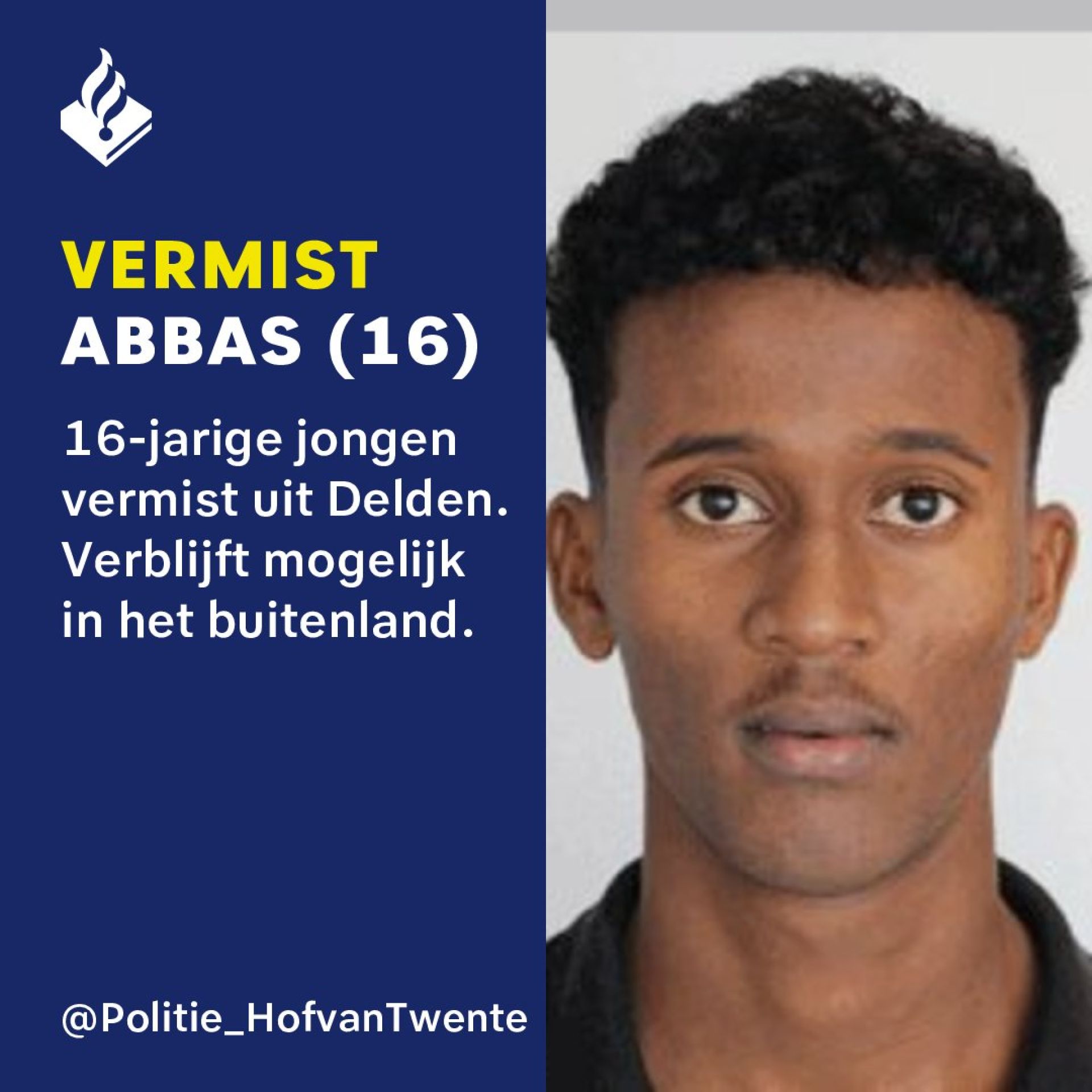 Ernstige zorgen over vermiste Abbas uit Delden