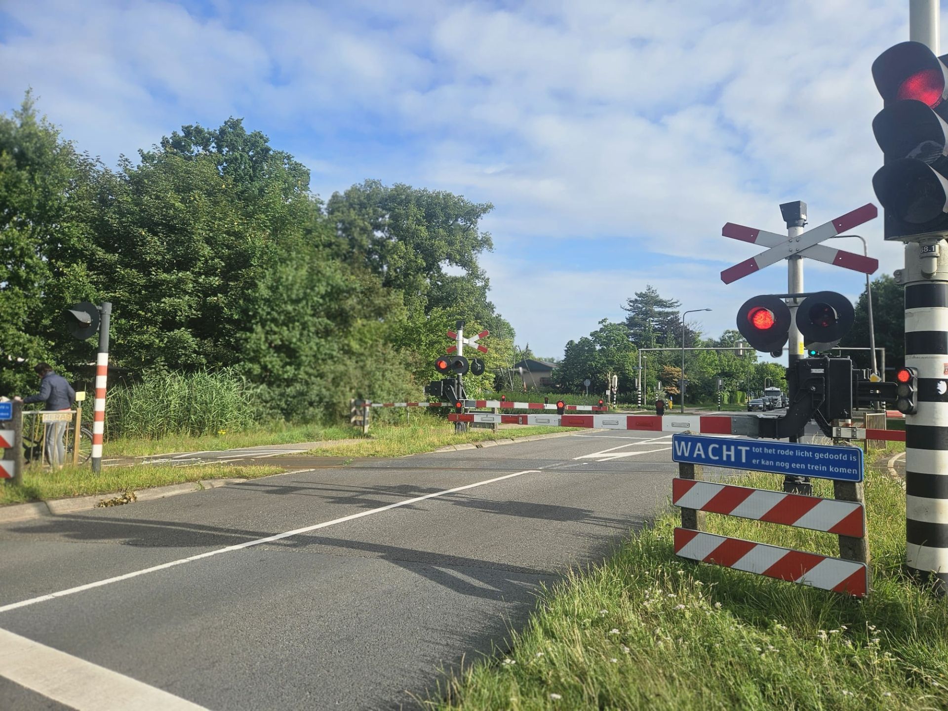 Overwegstoring op overweg Europalaan Delden