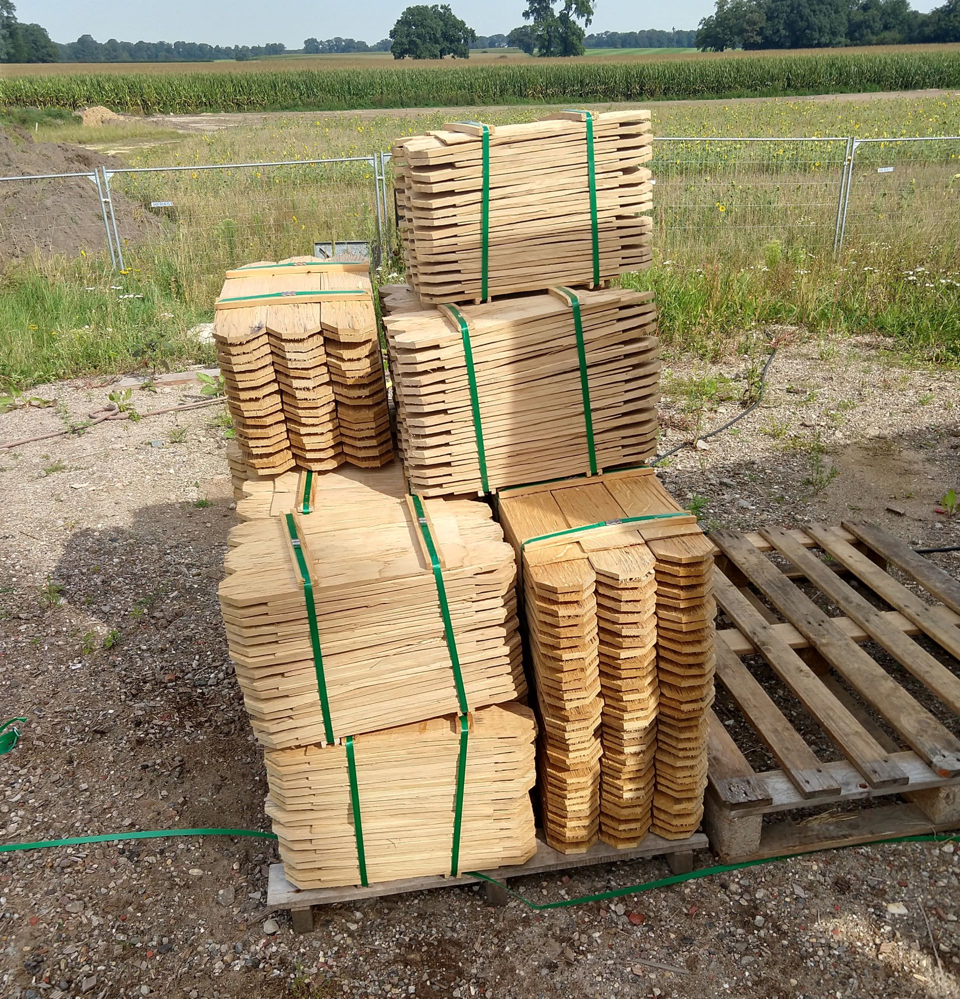 Eerste eikenhouten schali&euml;n bevestigd aan Eschmolen Delden