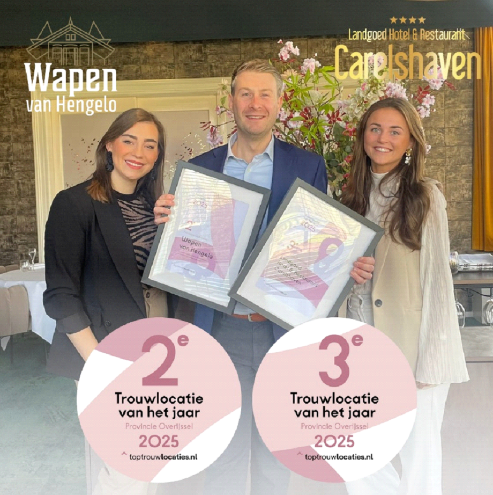 Landgoed Hotel & Restaurant Carelshaven bekroond met plek 3 Top Trouwlocaties van Overijssel