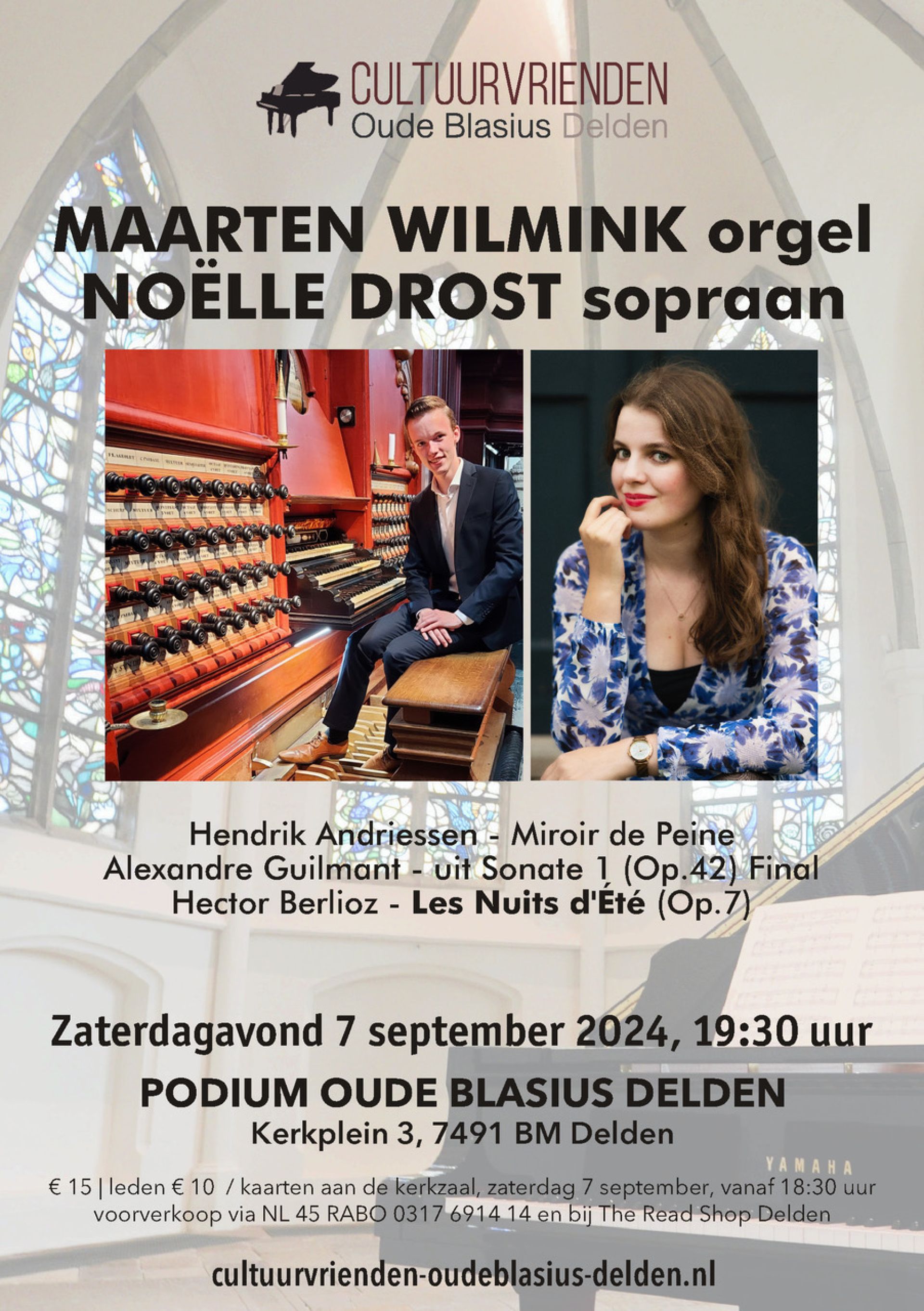 Zomernachten in Oude Blasius met organist Maarten Wilmink en sopraan No&euml;lle Drost