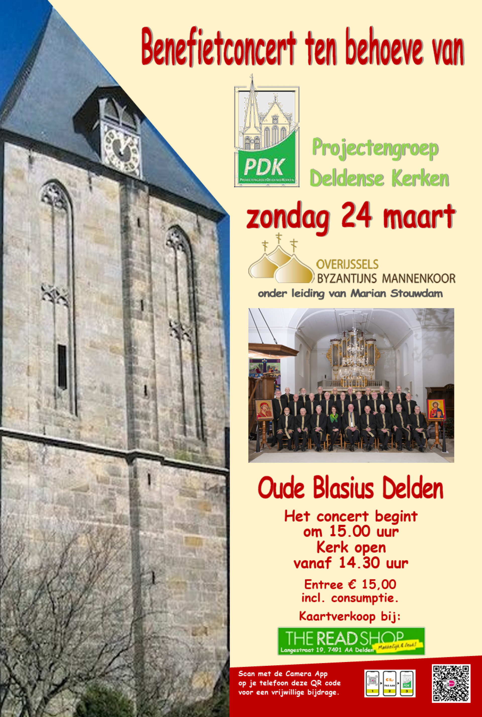 Benefietconcert Overijssels Byzantijns Mannenkoor voor PDK in Oude Blasius