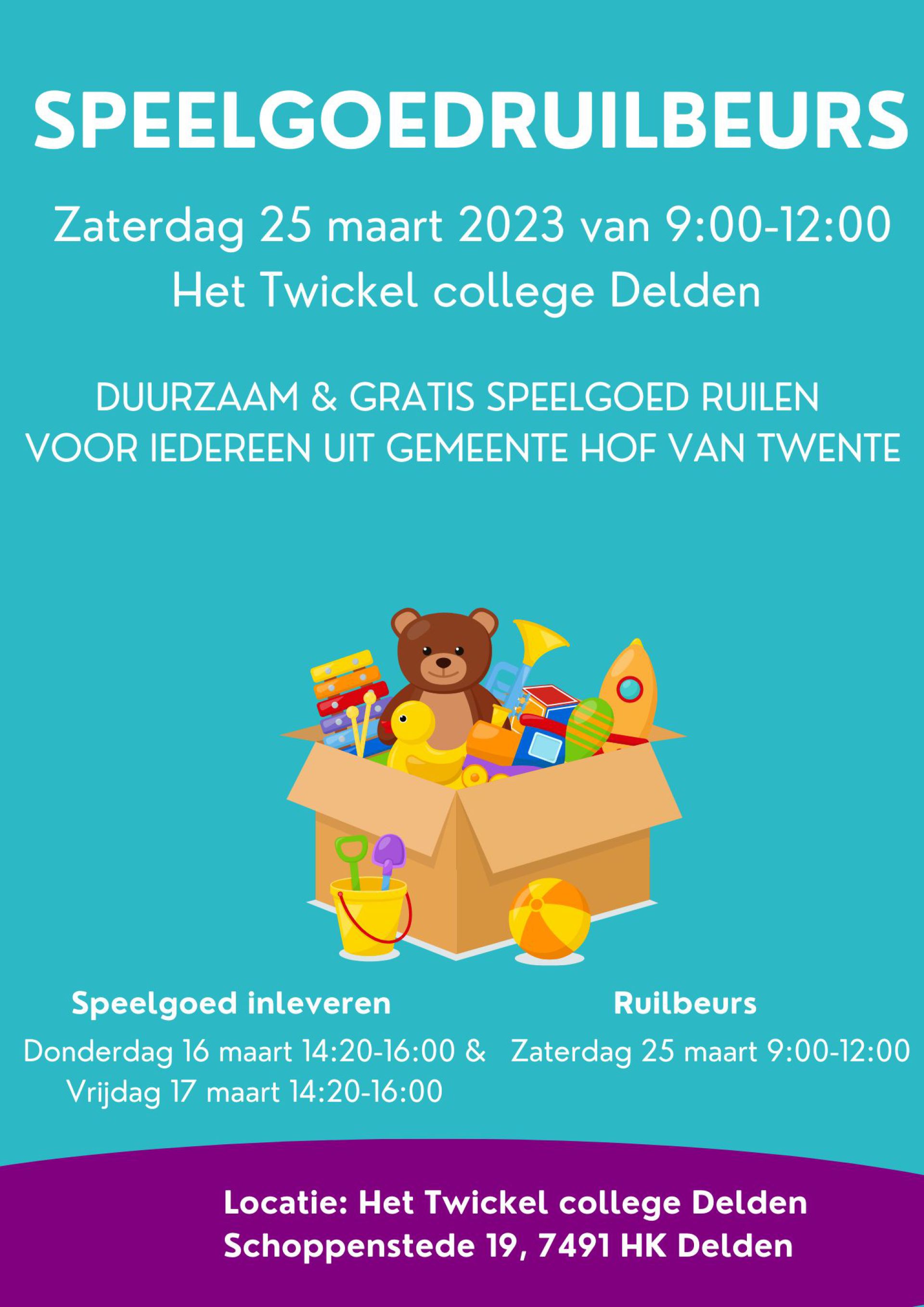 Speelgoedruilbeurs in Delden op 25 maart &ndash; Inleverdagen op 16 en 17 maart