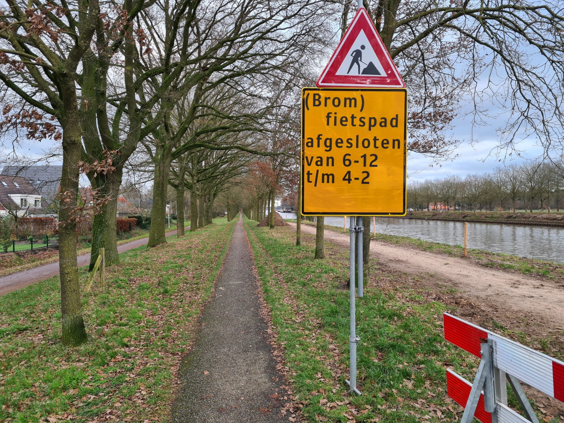 Omleidingen fietspad langs Twentekanaal Delden tot februari en medio november 2022