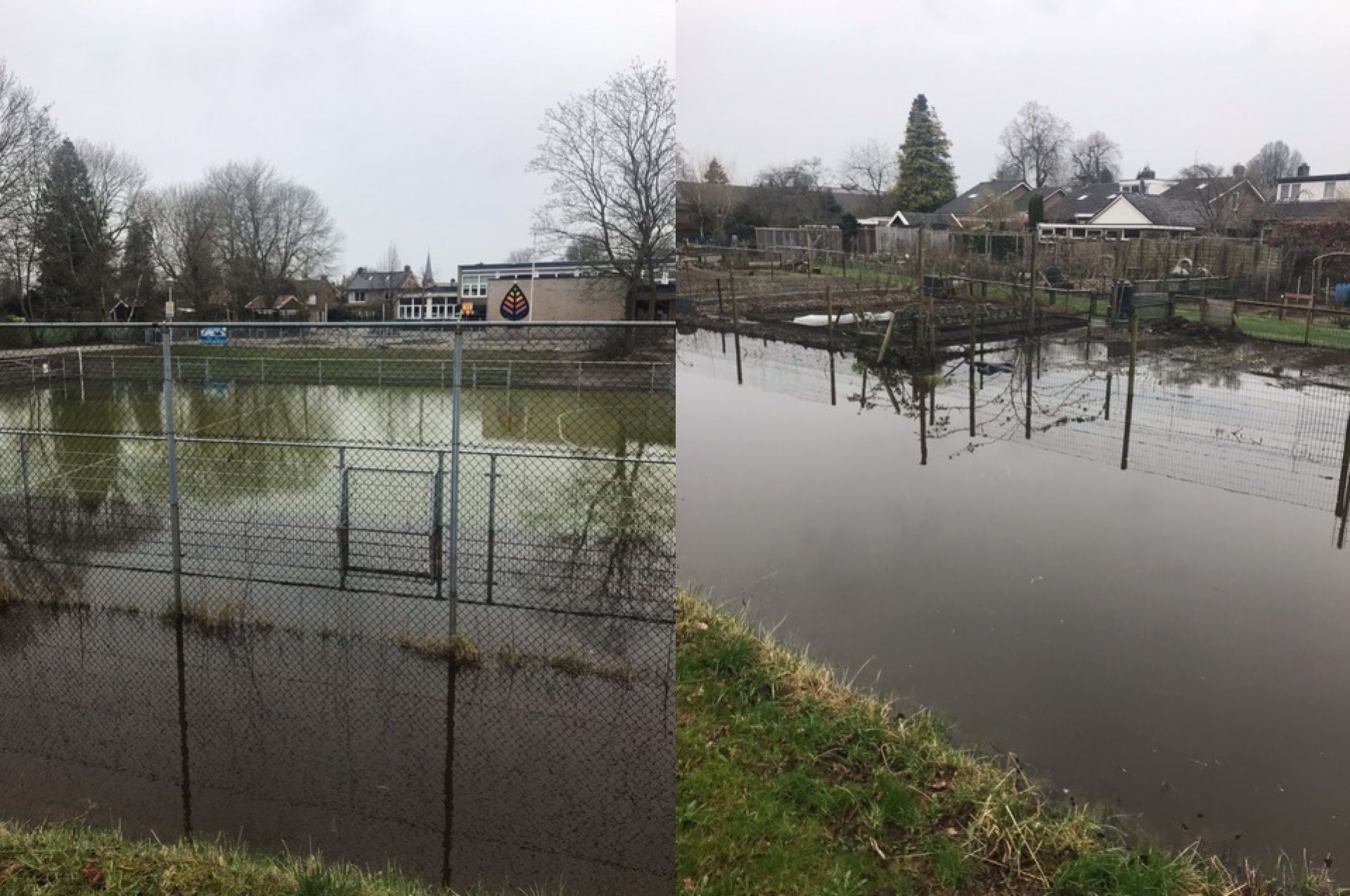 Meer overlast door regenval: Kunstgrasveld, golfbaan en moestuinen onder water
