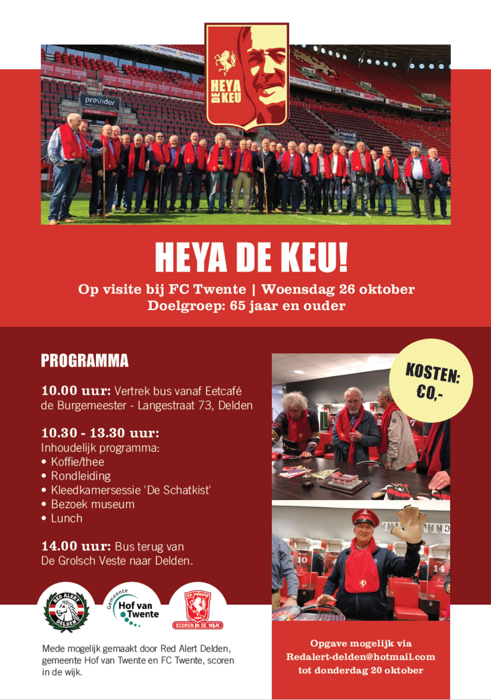 ​'Heya de Keu' op visite bij FC Twente met senioren uit Delden