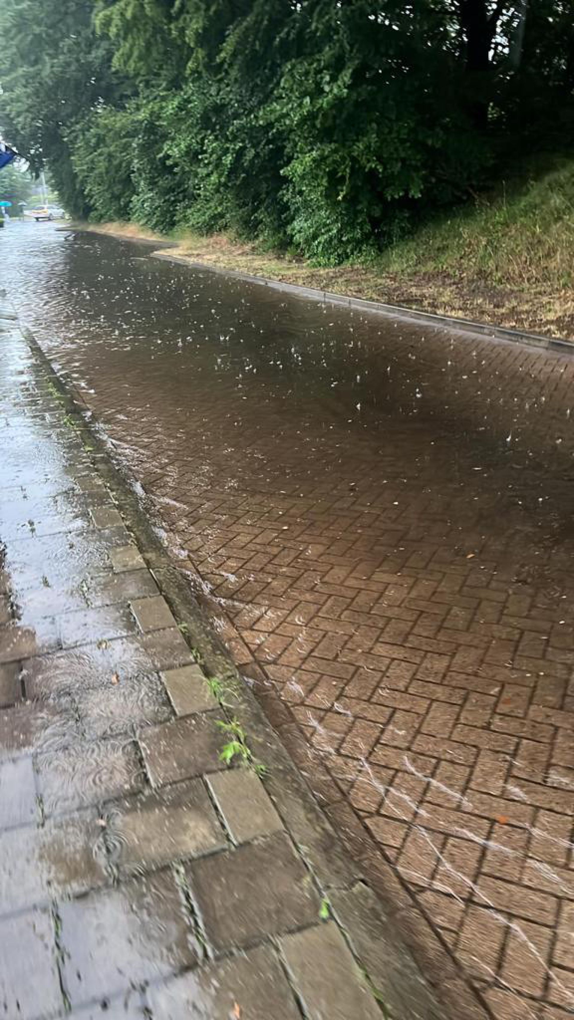 Sportlaan en De Strookappe in Delden blank na grote regenval