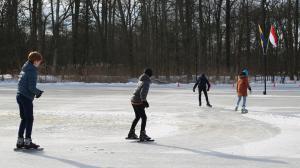 Schaatspret op natuurijsbaan Twickel bij Delden