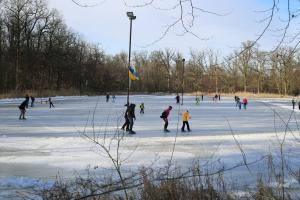 Schaatspret op natuurijsbaan Twickel bij Delden
