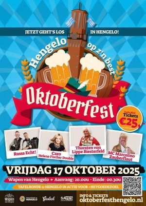 Oktoberfest Hengelo op 17 oktober: Schau, Prost & Spa&szlig; voor het goede doel!