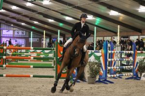 Amke Bekhuis wint Grote Prijs van Ambt Delden in paardensportcentrum de Hoffmeijer